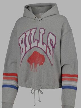 Women's Buffalo Bills '47 Heather Gray Upland Bennett Pullover Hoodie